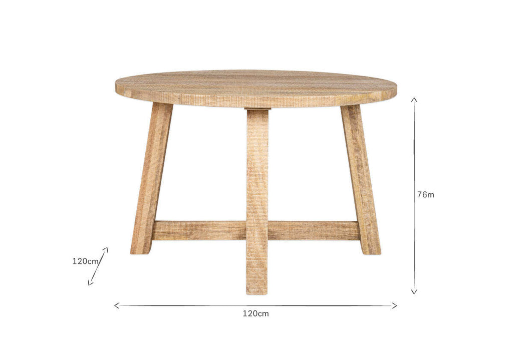 Indali Mango Wood Round Dining Table - Natural