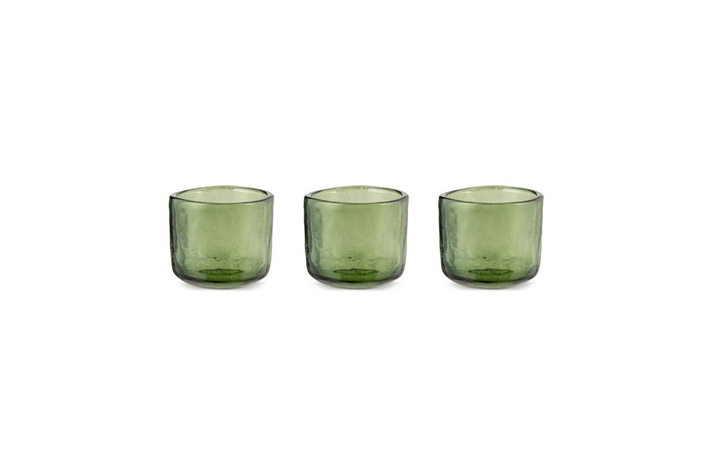 Irda Glass Small Tealight - Dark Emerald  - Small (Set of 3)
