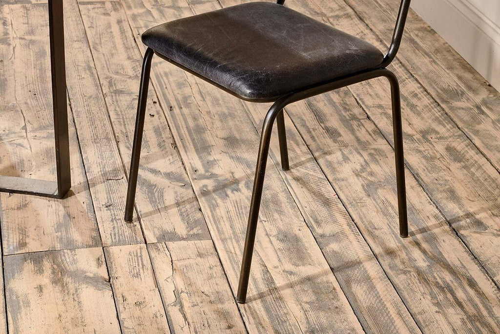 Iswa Leather & Cane Dining Chair - Black