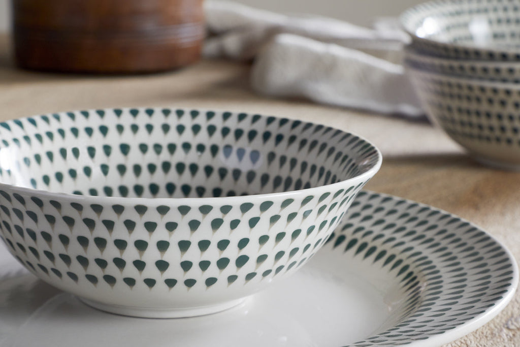 Juniper Drop Cereal Bowl - Cream & Juniper