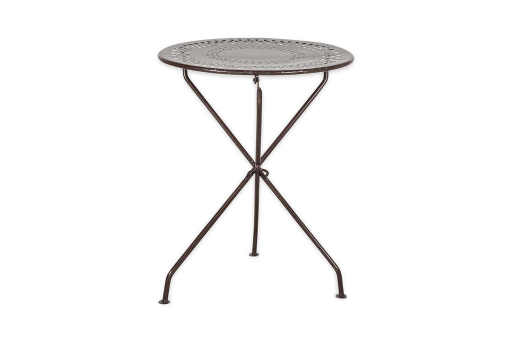 Jeavika Iron Outdoor Bistro Table - Black