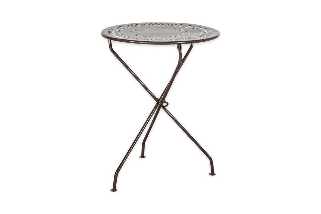 Jeavika Iron Outdoor Bistro Table - Black