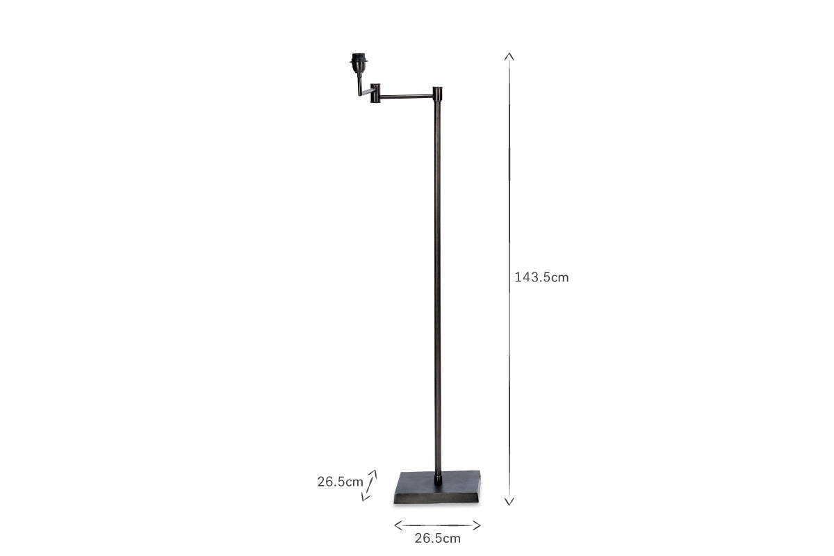 Kara Iron Floor Lamp Base - Bronze