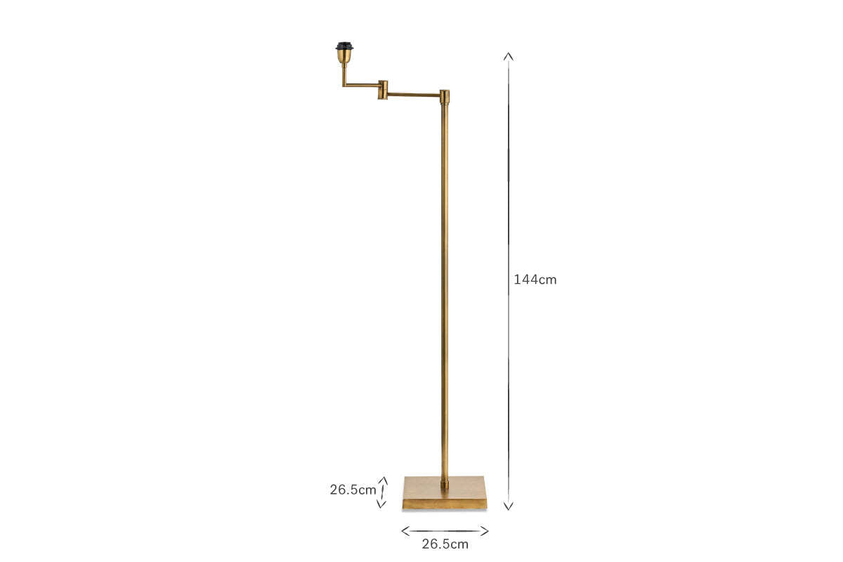 Kara Floor Lamp Base - Brass