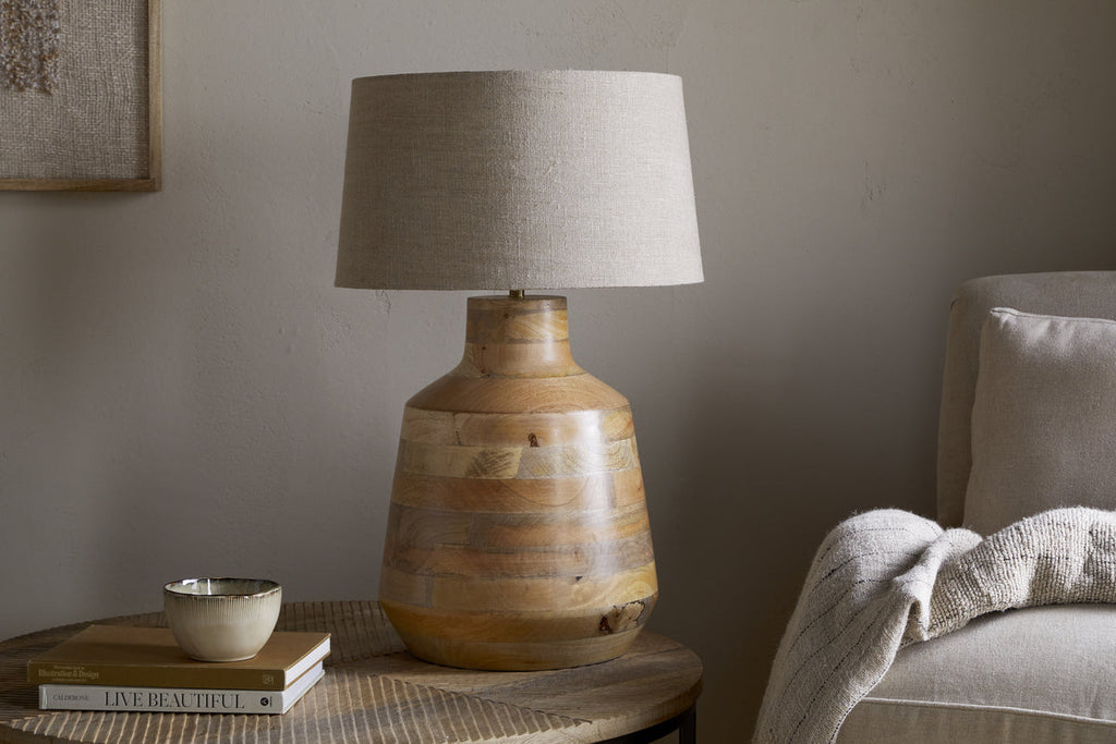 Kayo Statement Table Lamp Base Mango Wood - Natural