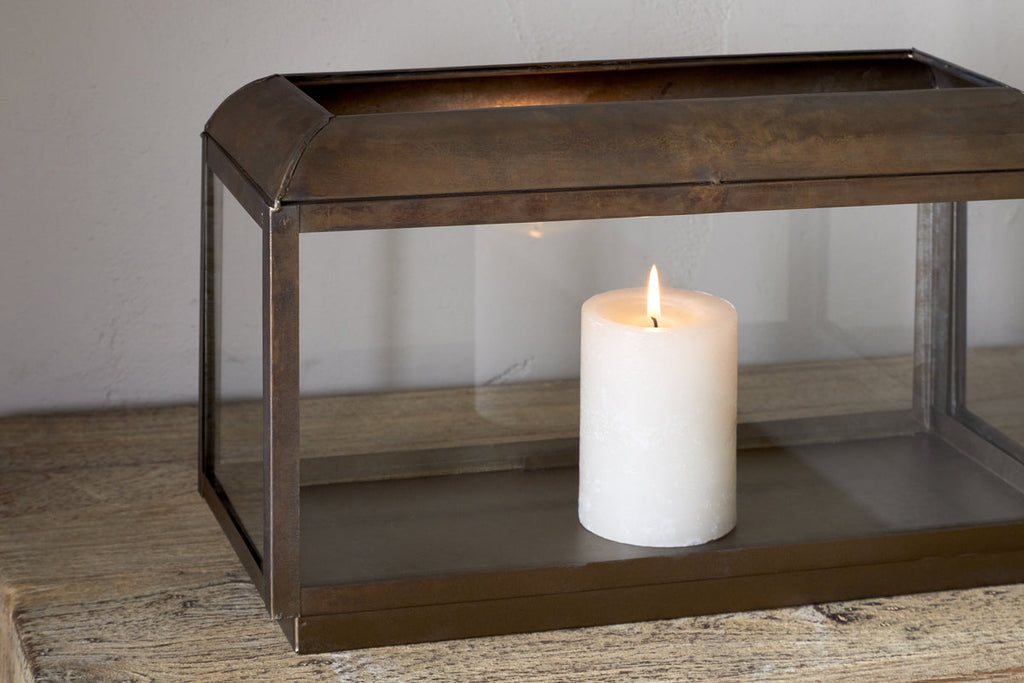Kiwanda Tall Lantern - Antique Brass