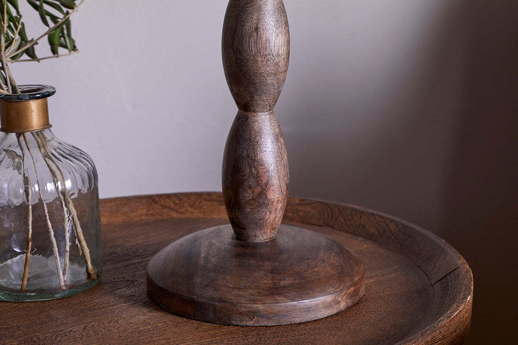 Konali Mango Wood Table Lamp Base - Ash Stain