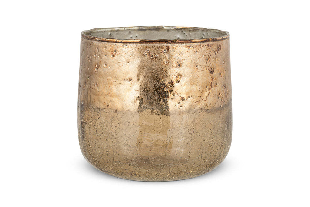 Konara Glass Tealight Holder - Copper Smoke