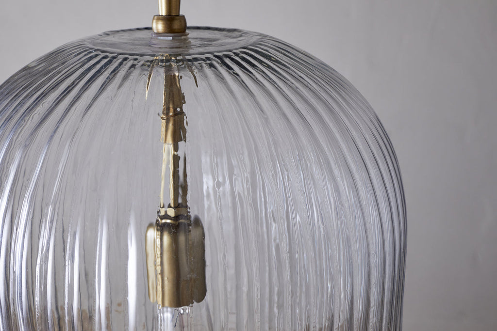 Lumina Fluted Recycled Glass Pendant - Clear