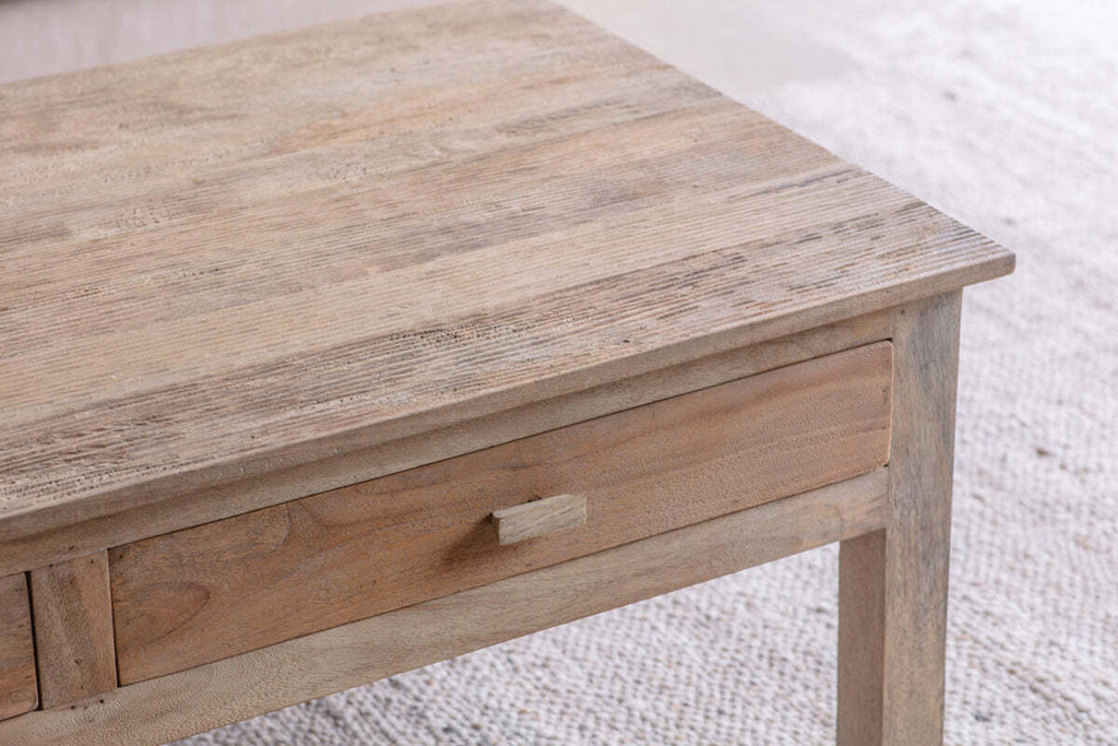 Laali Grooved Mango Wood  Coffee Table - Natural