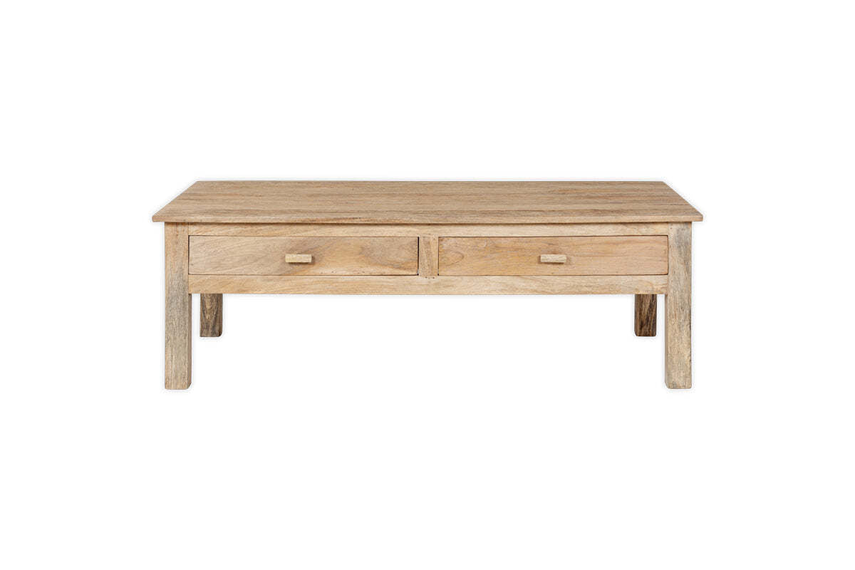 Laali Grooved Mango Wood  Coffee Table - Natural