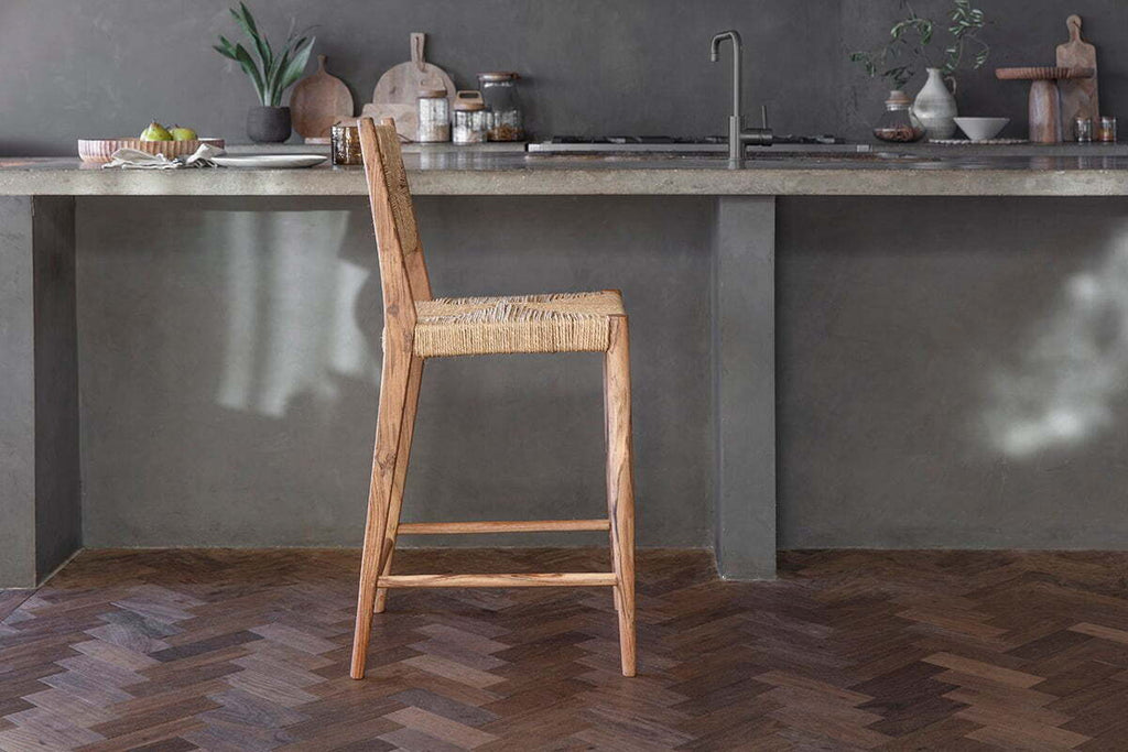 Lohanda Acacia & Munja Grass Counter Chair - Natural