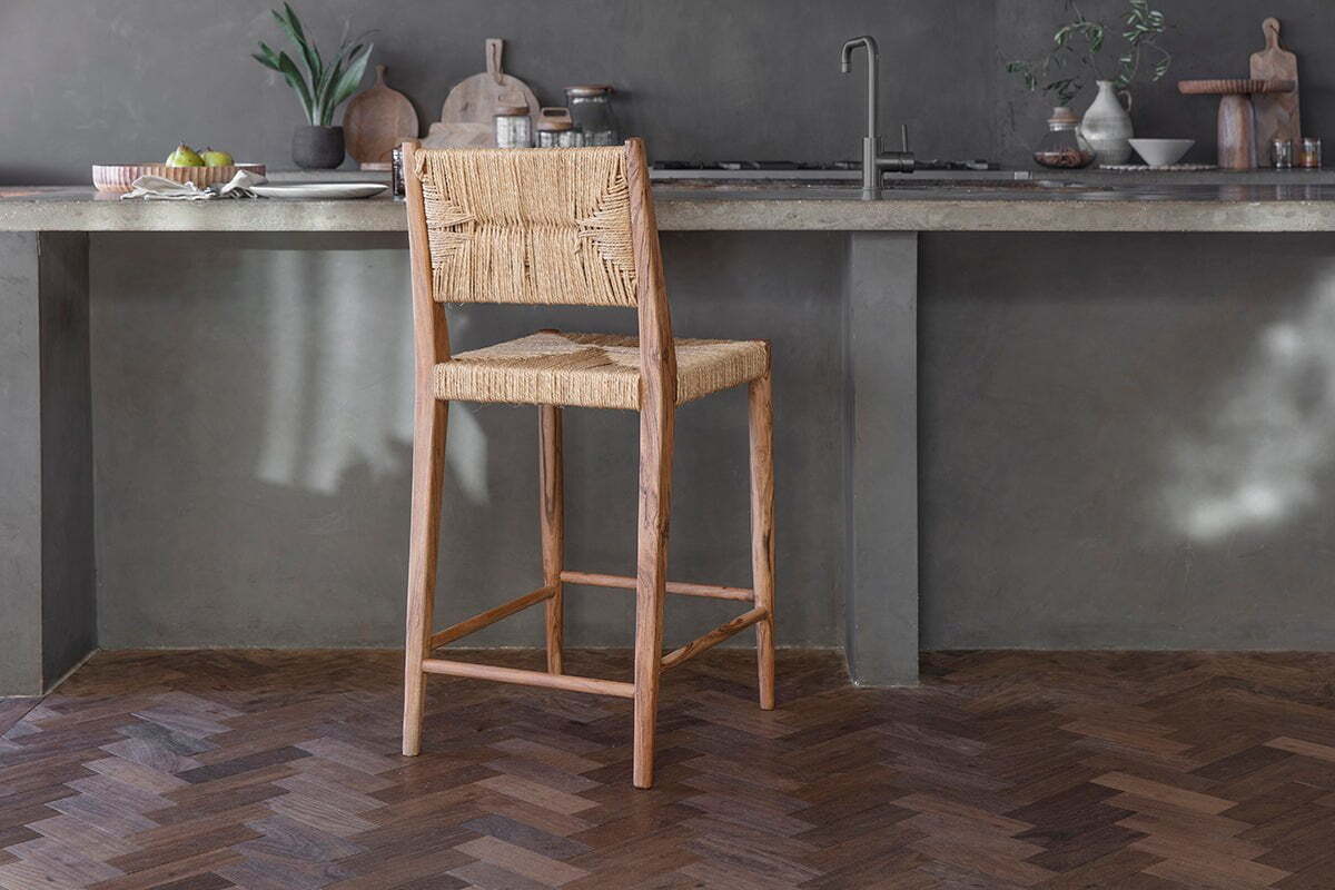 Lohanda Acacia & Munja Grass Counter Chair - Natural