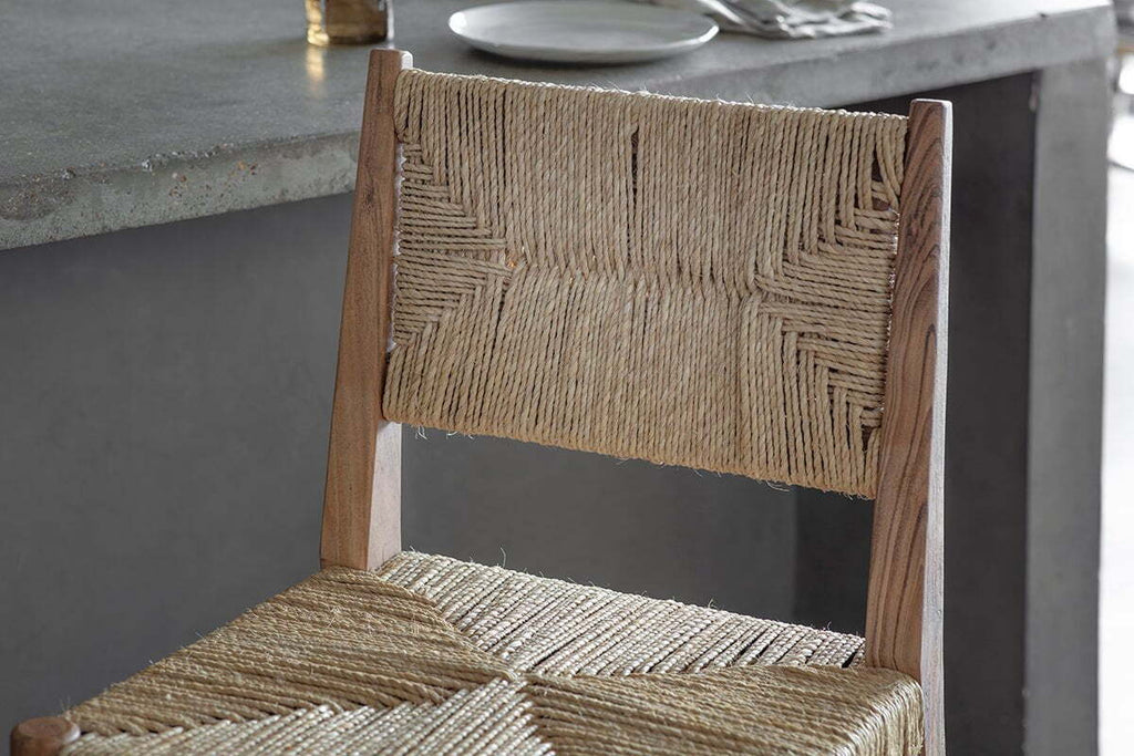 Lohanda Acacia & Munja Grass Counter Chair - Natural