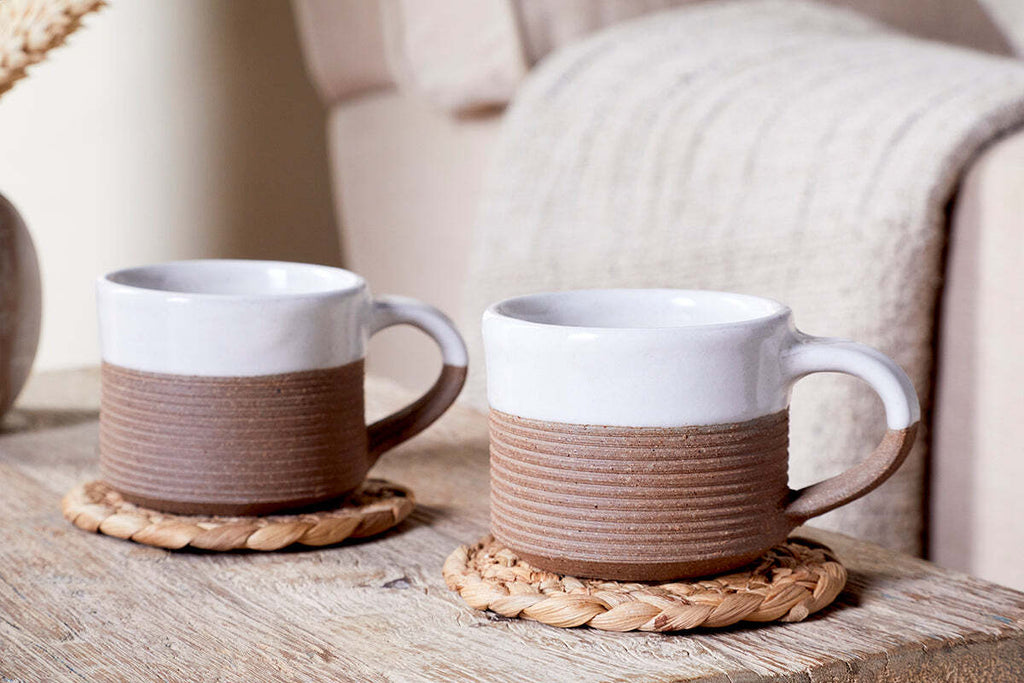 Mali Ribbed Espresso Mug - White