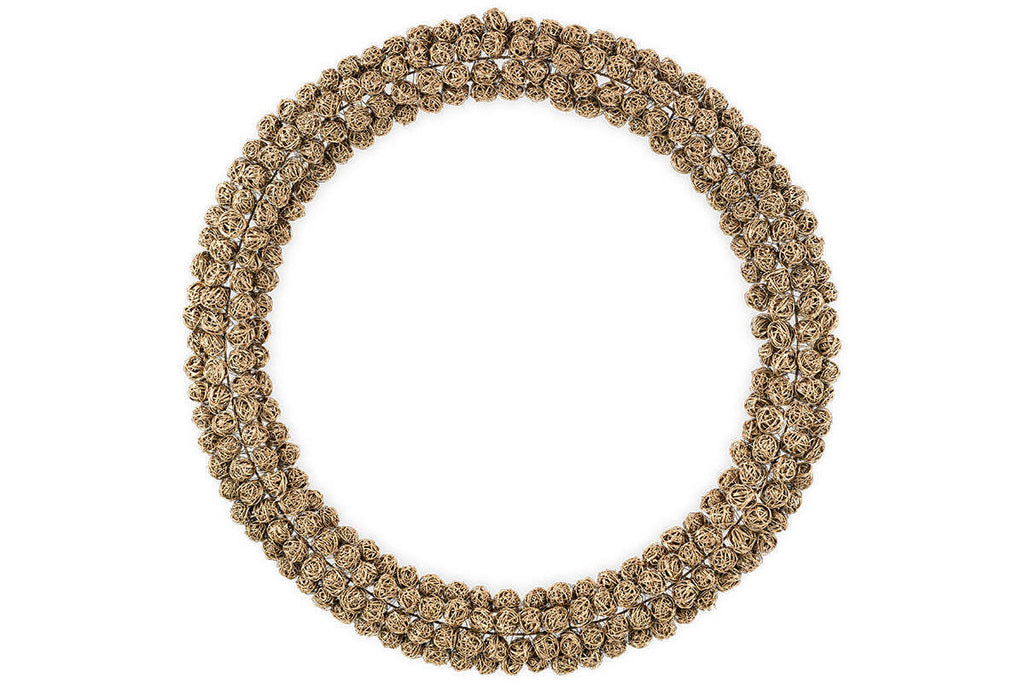 Madhi Wire Ball Wreath - Brass