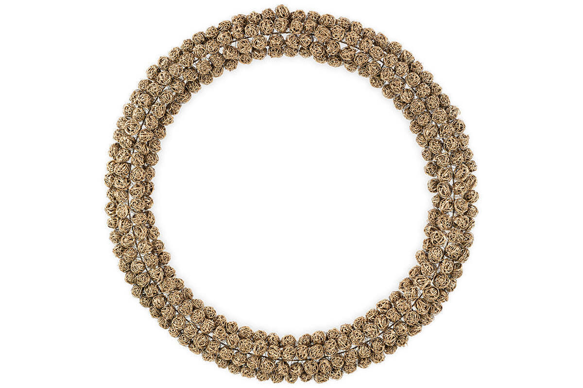 Madhi Wire Ball Wreath - Brass