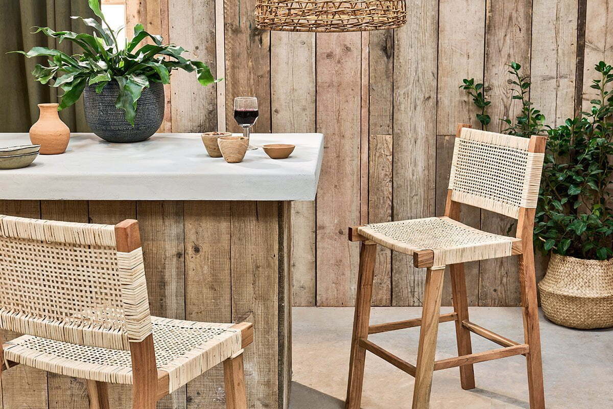 Madrisana Acacia & Rattan Bar Stool