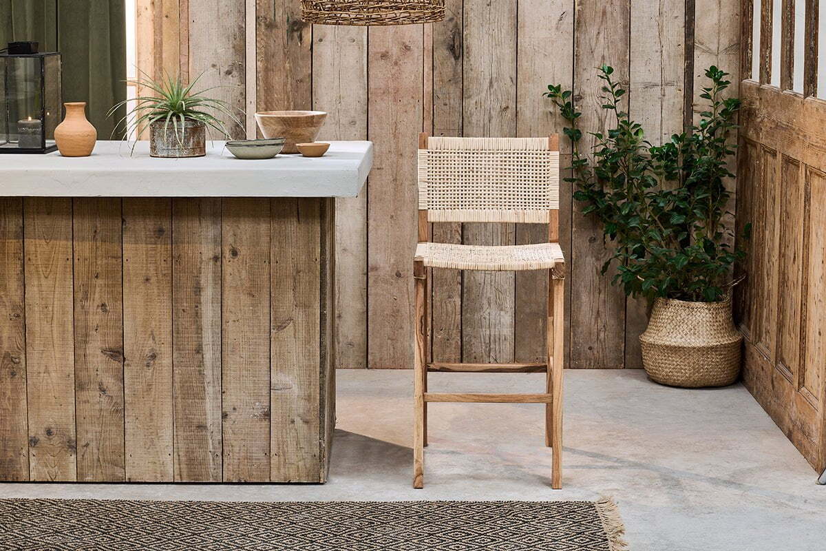 Madrisana Acacia & Rattan Bar Stool