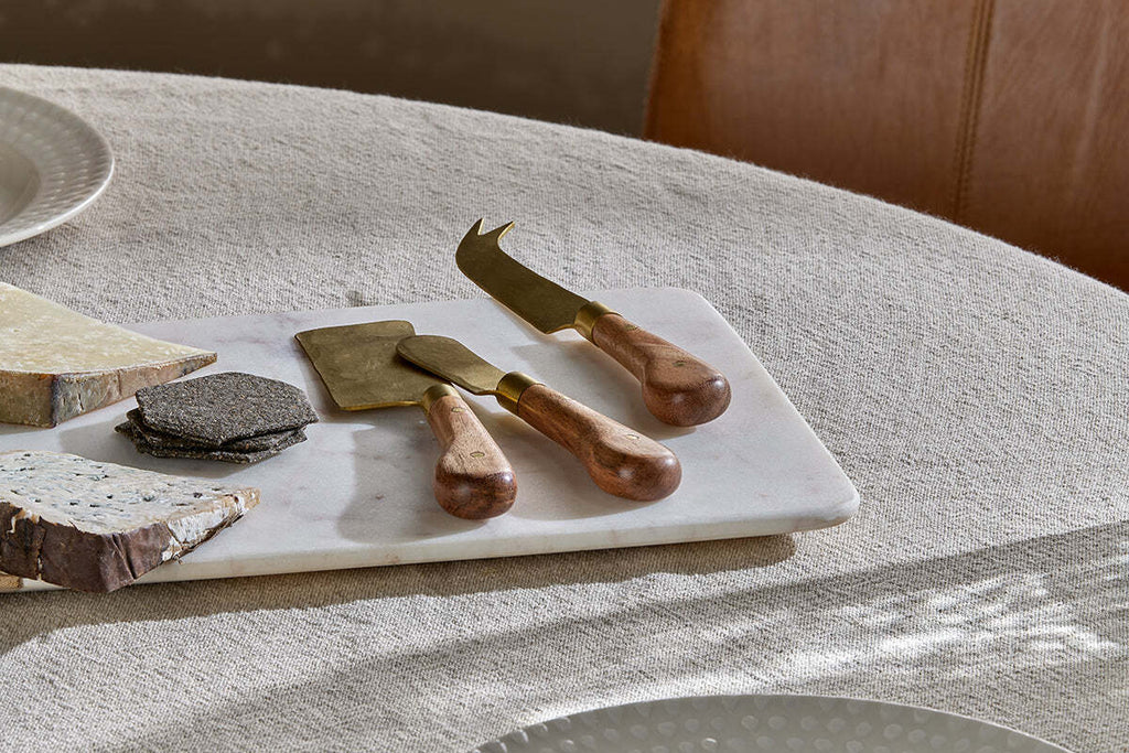 Maram Cheese Knife Set - Natural & Gold (Set of 3)
