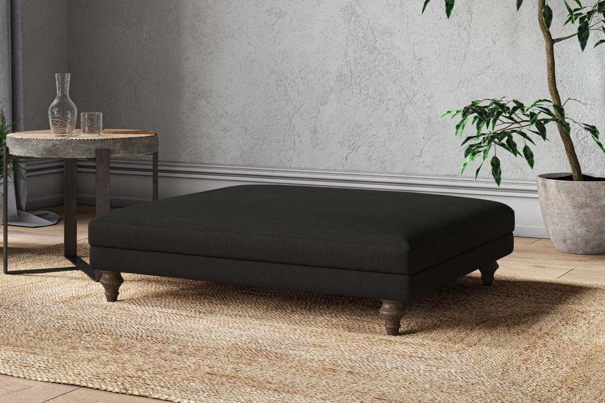 Marri Grand Footstool - Brera Linen Charcoal
