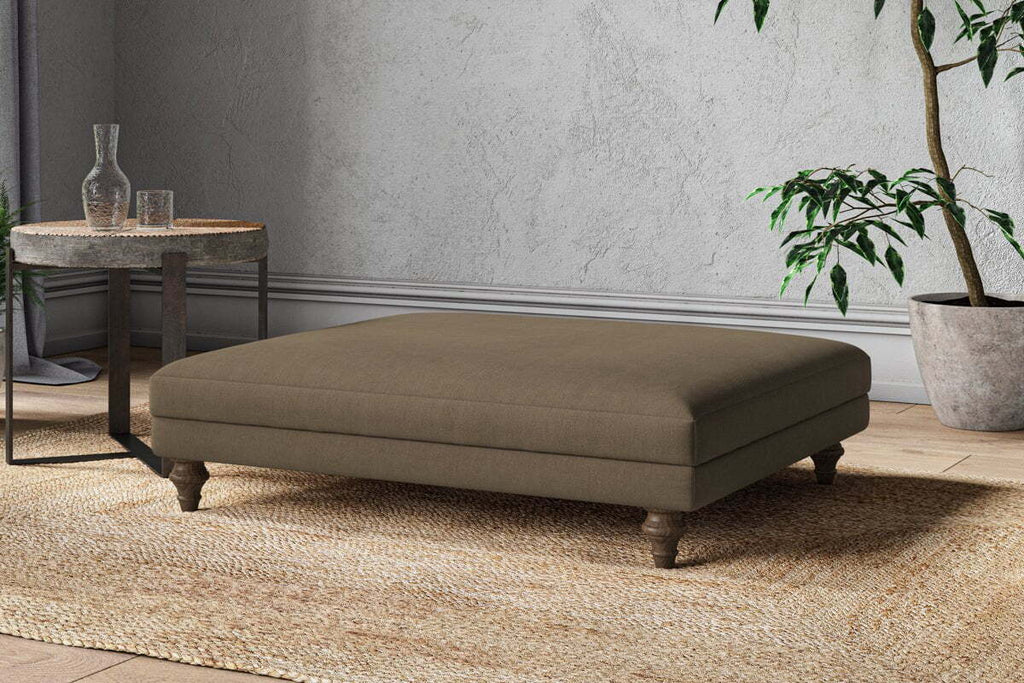 Marri Grand Footstool - Brera Linen Chestnut