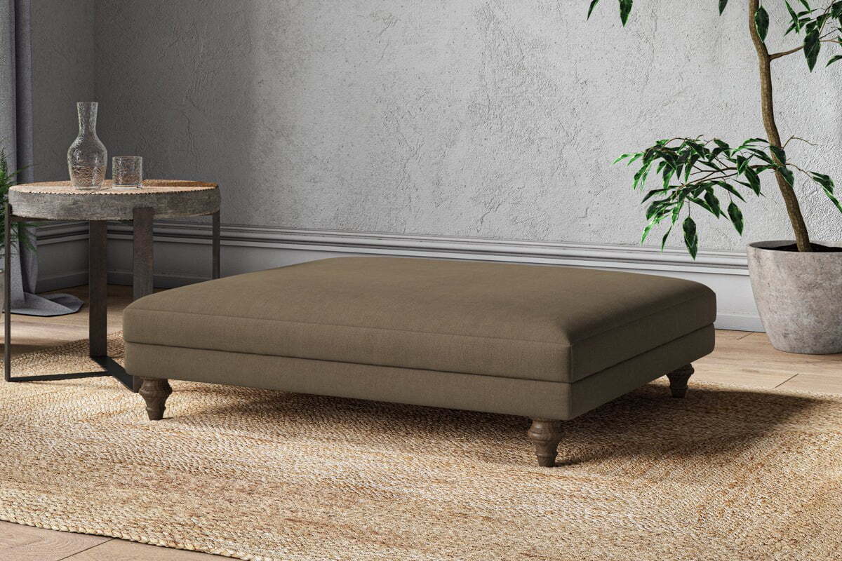 Marri Grand Footstool - Brera Linen Chestnut