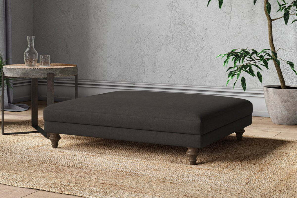 Marri Grand Footstool - Brera Linen Espresso