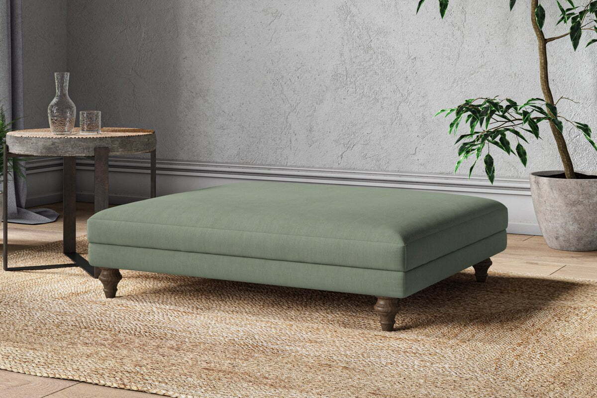 Marri Grand Footstool - Brera Linen Jade