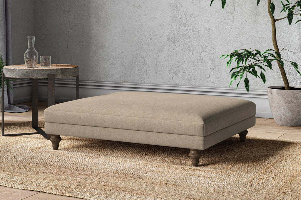 Marri Grand Footstool - Brera Linen Pebble
