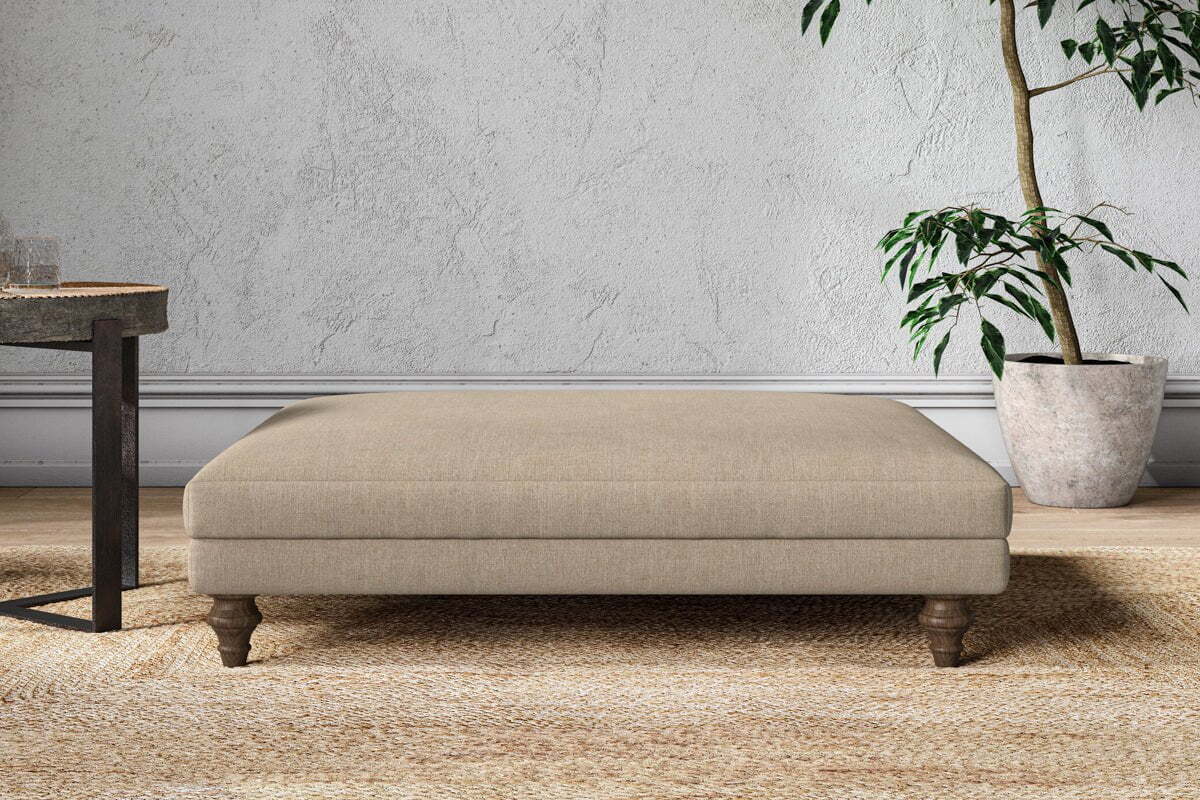 Marri Grand Footstool - Brera Linen Pebble