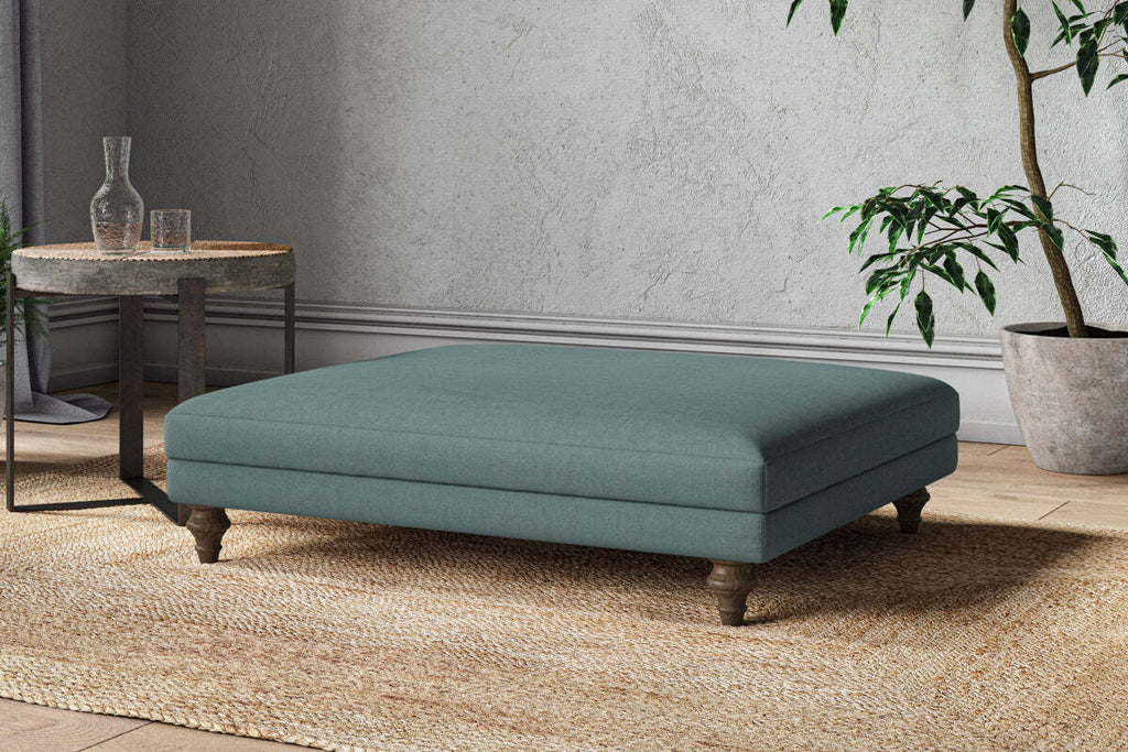 Marri Grand Footstool - Recycled Cotton Airforce