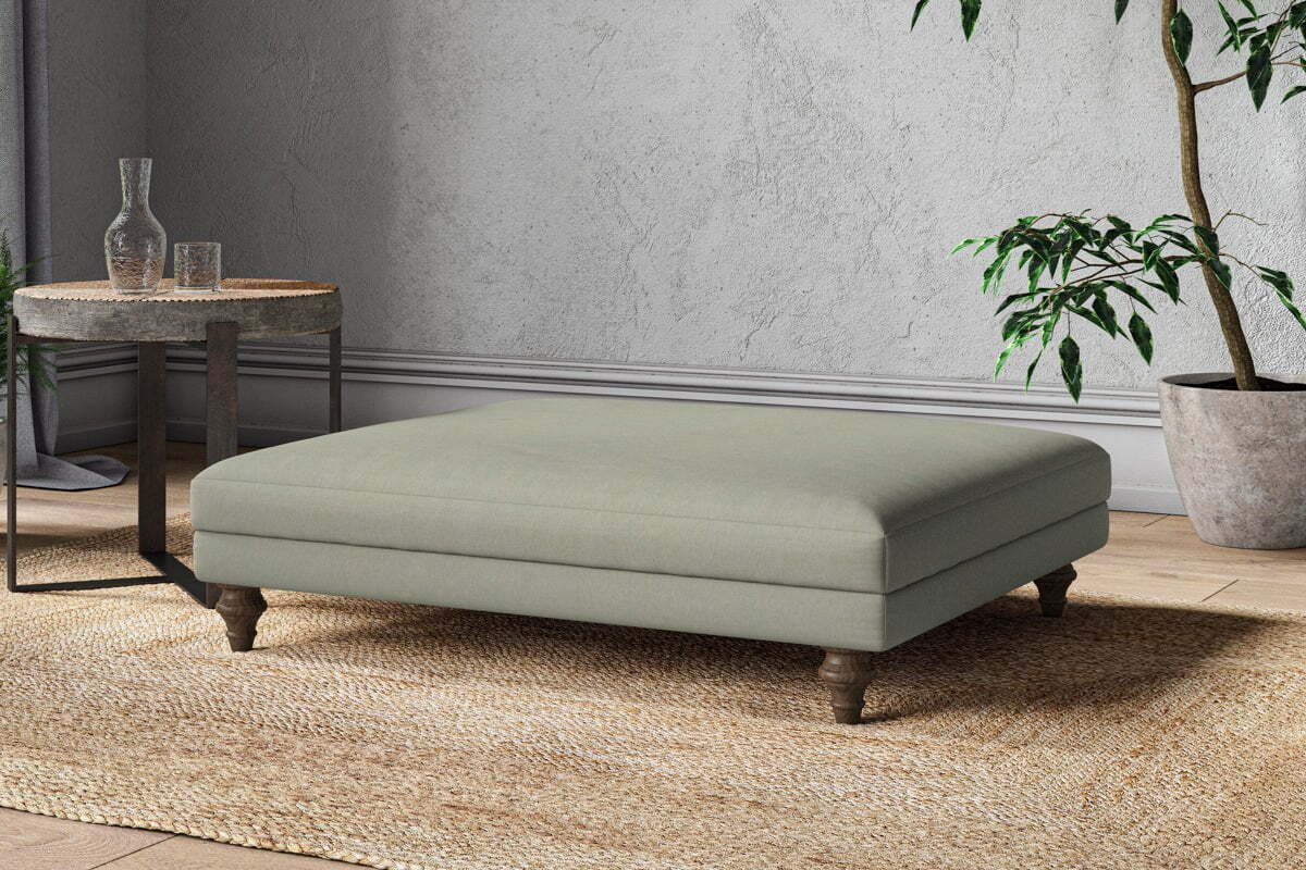 Marri Grand Footstool - Recycled Cotton Seaspray