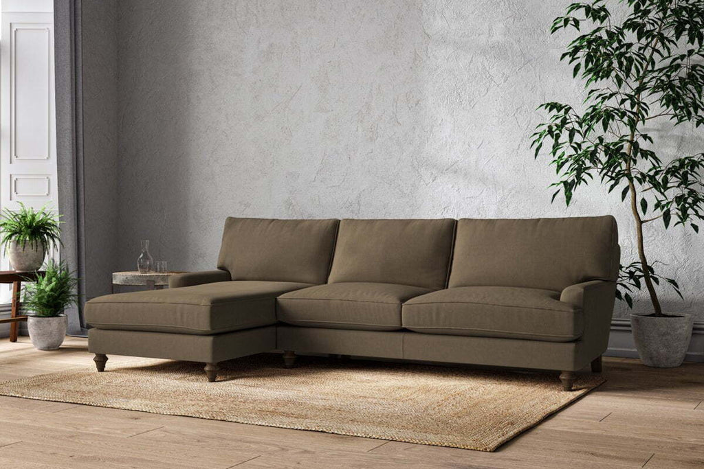 Marri Grand Left Hand Chaise Sofa - Brera Linen Chestnut