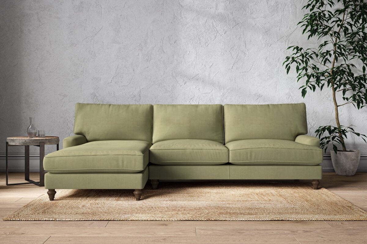 Marri Grand Left Hand Chaise Sofa - Brera Linen Sage