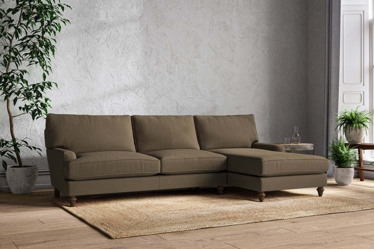 Marri Grand Right Hand Chaise Sofa - Brera Linen Chestnut