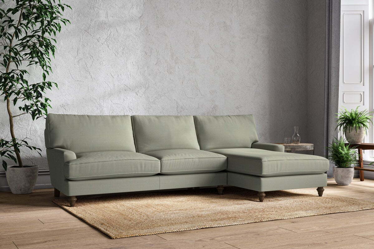 Marri Grand Right Hand Chaise Sofa - Recycled Cotton Seaspray