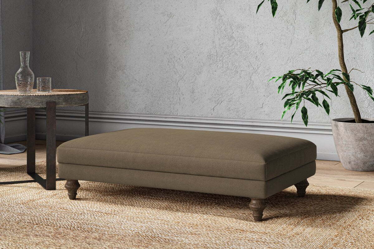 Marri Large Footstool - Brera Linen Chestnut