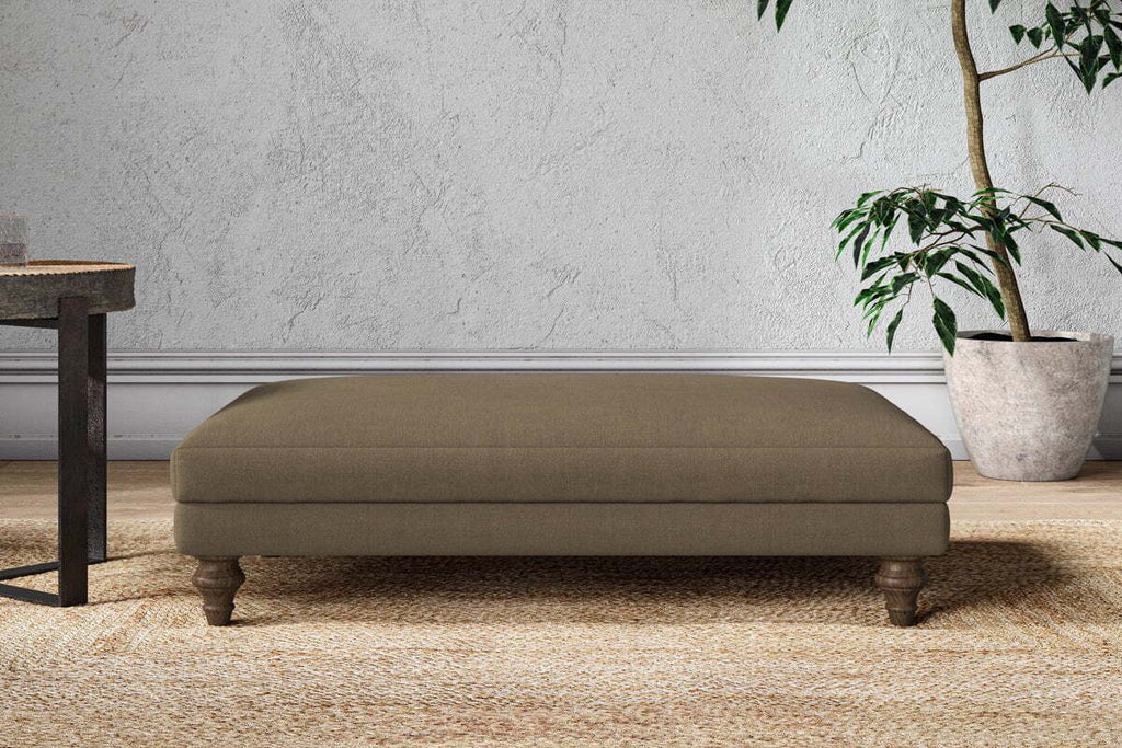 Marri Large Footstool - Brera Linen Chestnut