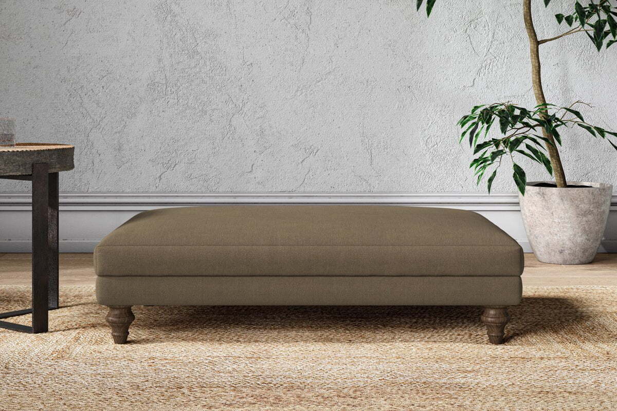 Marri Large Footstool - Brera Linen Chestnut