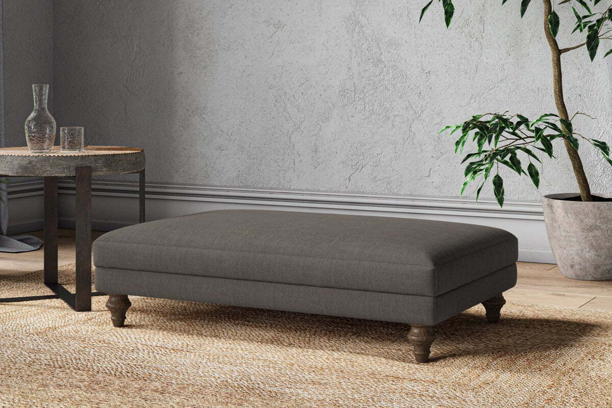 Marri Large Footstool - Brera Linen Granite
