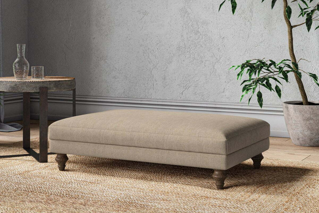 Marri Large Footstool - Brera Linen Pebble