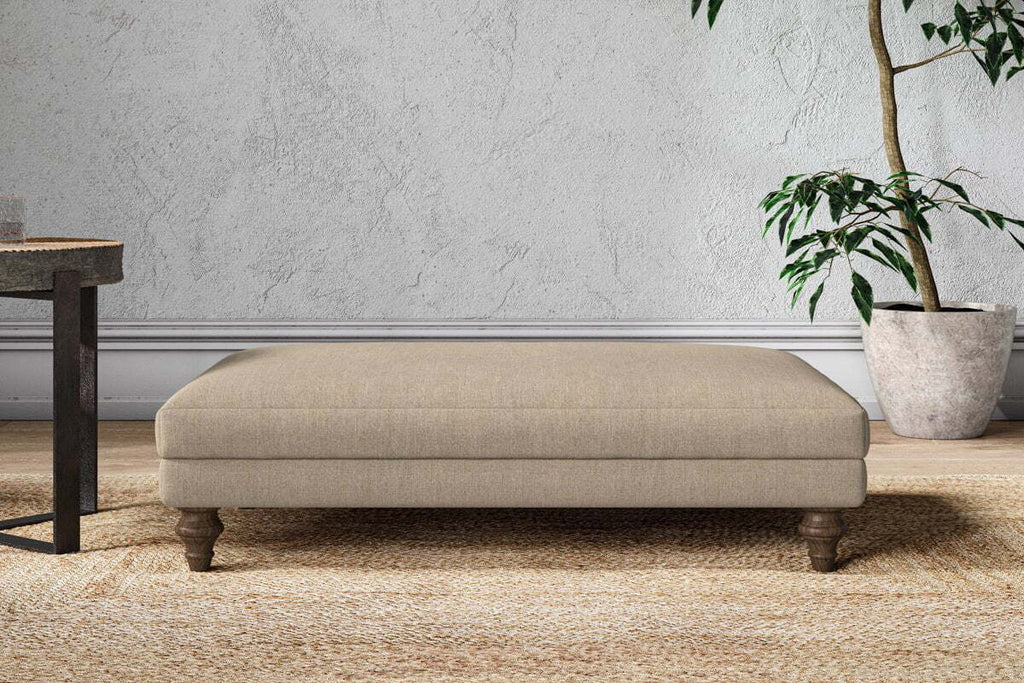 Marri Large Footstool - Brera Linen Pebble