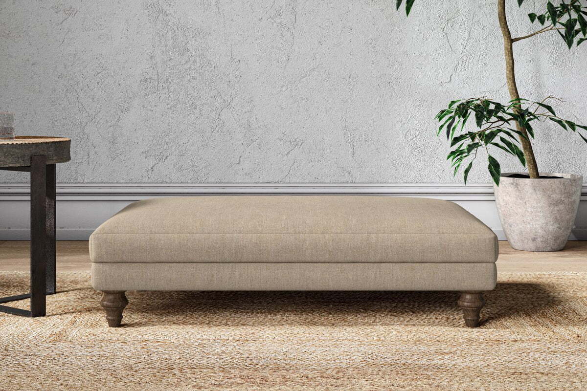 Marri Large Footstool - Brera Linen Pebble