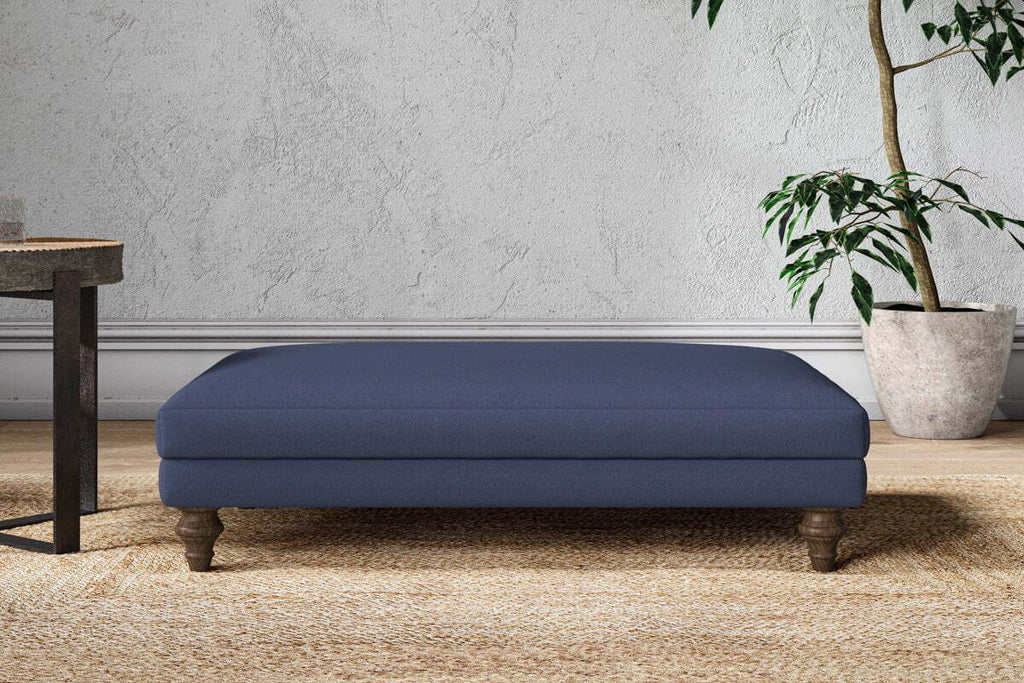 Marri Large Footstool - Recycled Cotton Navy