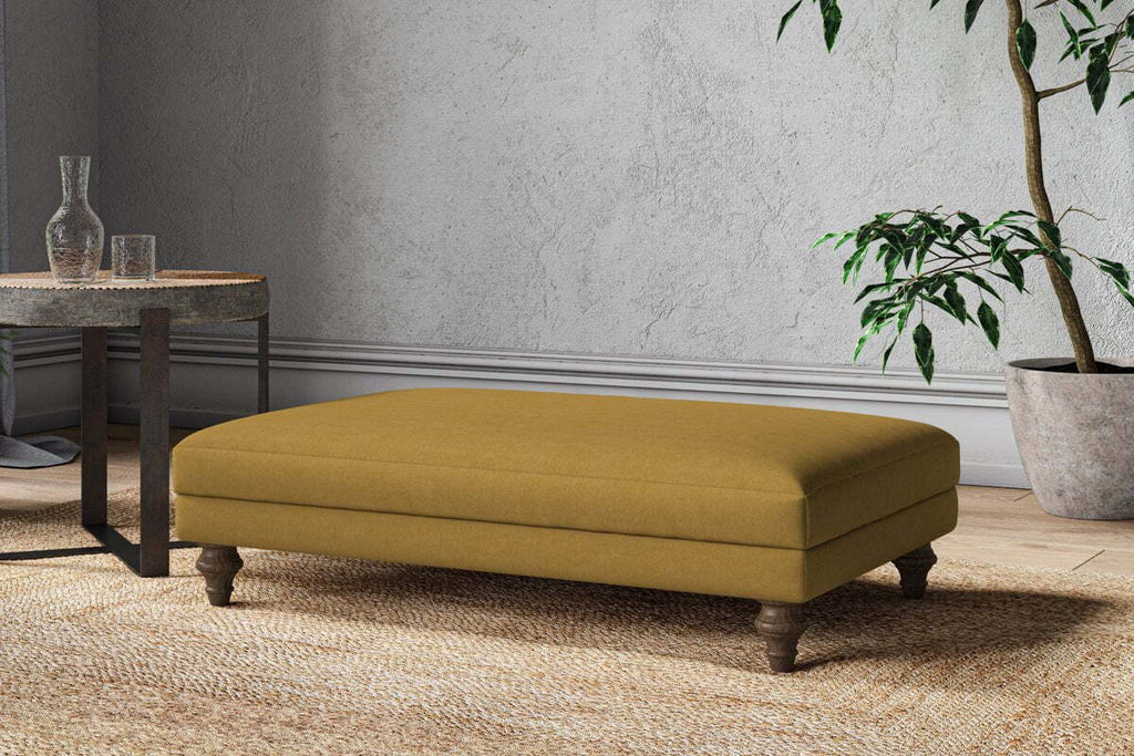 Marri Large Footstool - Recycled Cotton Ochre