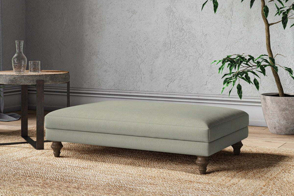 Marri Large Footstool - Recycled Cotton Seaspray