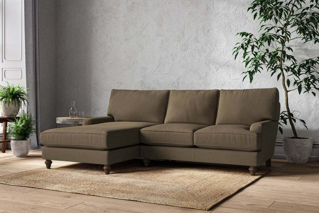 Marri Large Left Hand Chaise Sofa - Brera Linen Chestnut