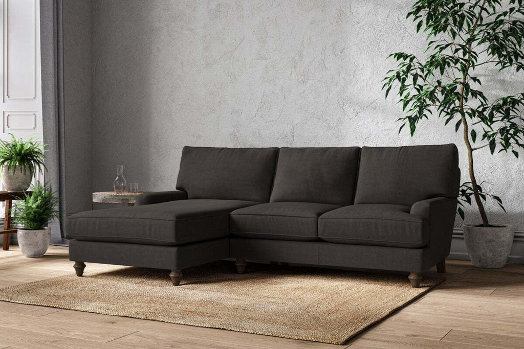 Marri Large Left Hand Chaise Sofa - Brera Linen Espresso