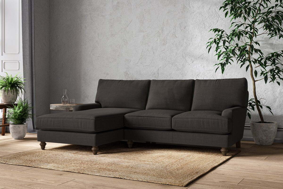 Marri Large Left Hand Chaise Sofa - Brera Linen Espresso